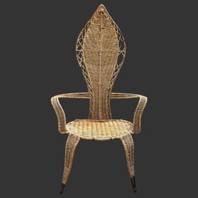 MCM Danny Ho Fong & Miller Fong Wicker &Iron Chair