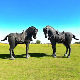 Chinese Tang Dynasty Style Bronze Horses