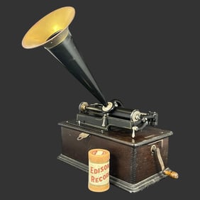19th Century Edison Standard Phonograph w/ Cylinders