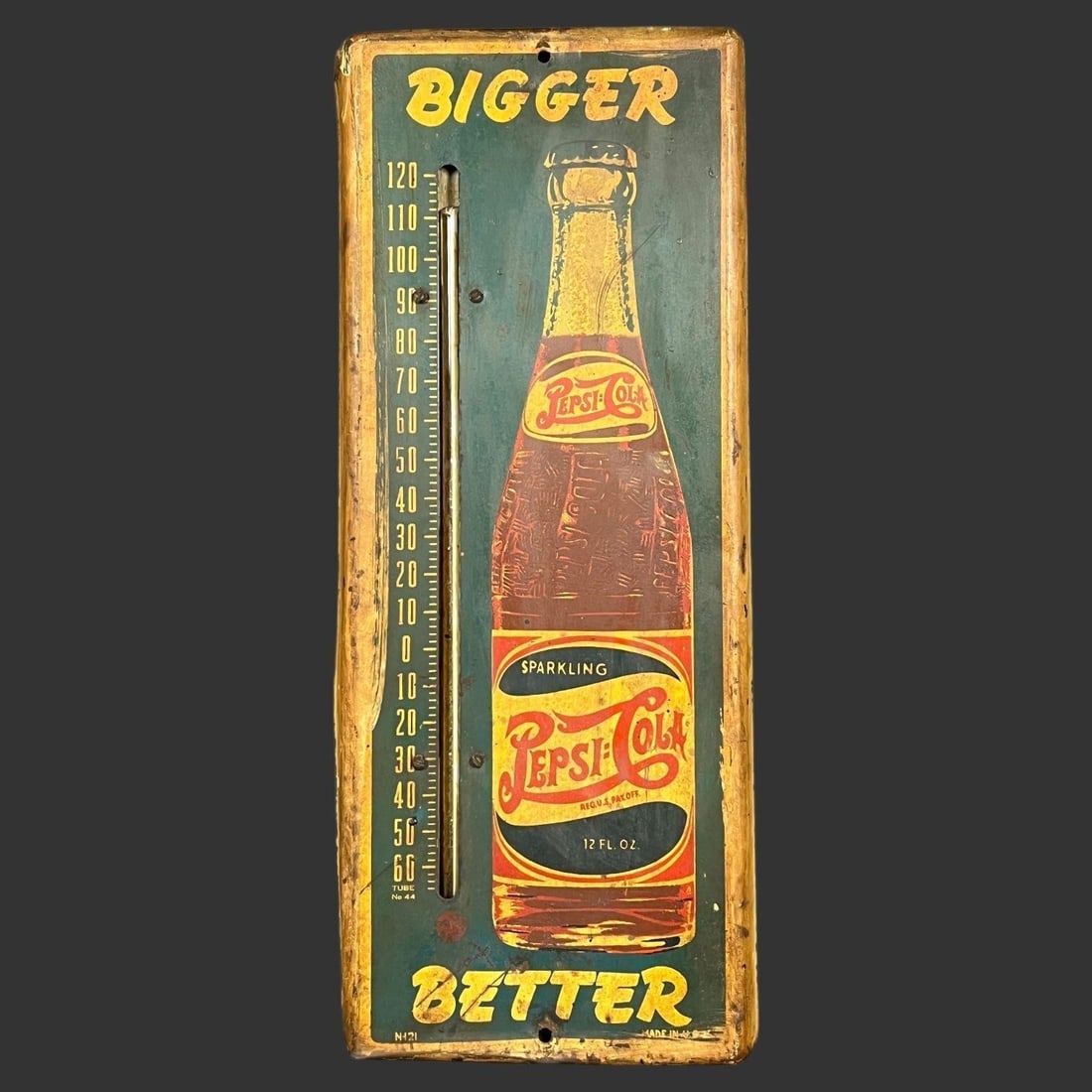 Pepsi-Cola "Bigger Better" Advertising Thermometer (1 of 4)