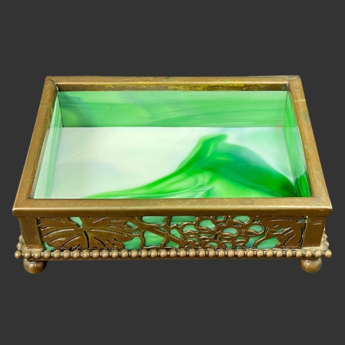 Tiffany Studios NY 'Grapevine' Handkerchief Box (1 of 9)