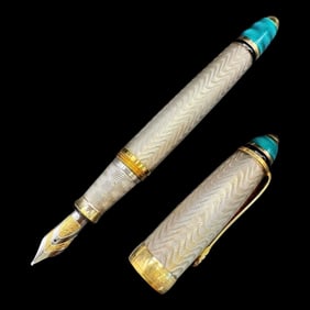 Michel Perchin 925 Silver Turquoise 18K Nib Pen