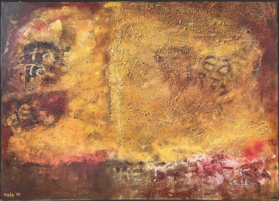 Artist Signed Abstract Expressionist Painting (1 of 6)