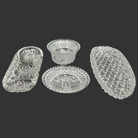 4 Pieces American Brilliant Period (ABP) Cut Glass