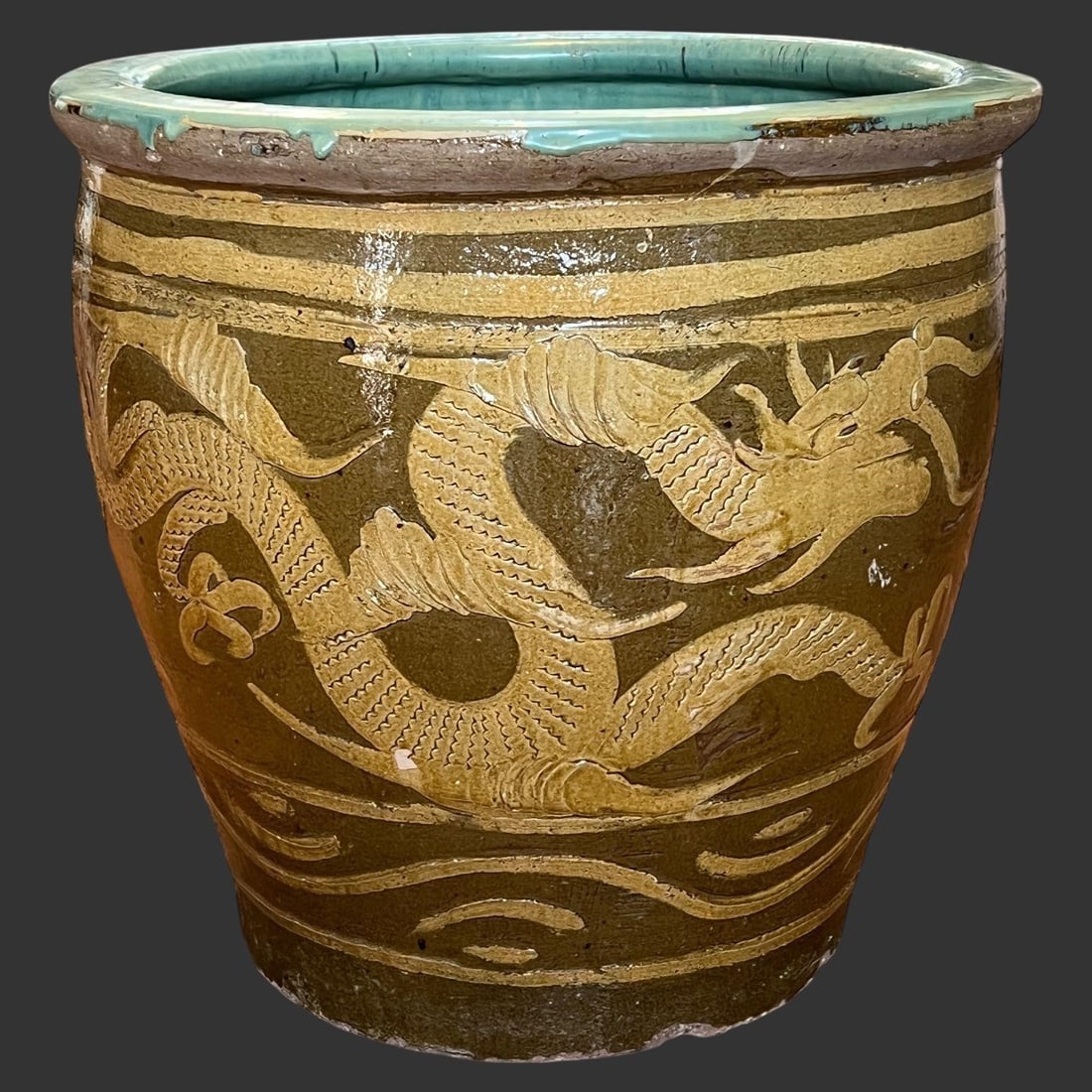 Chinese Earthenware "Century Egg" Pot Planter (1 of 8)