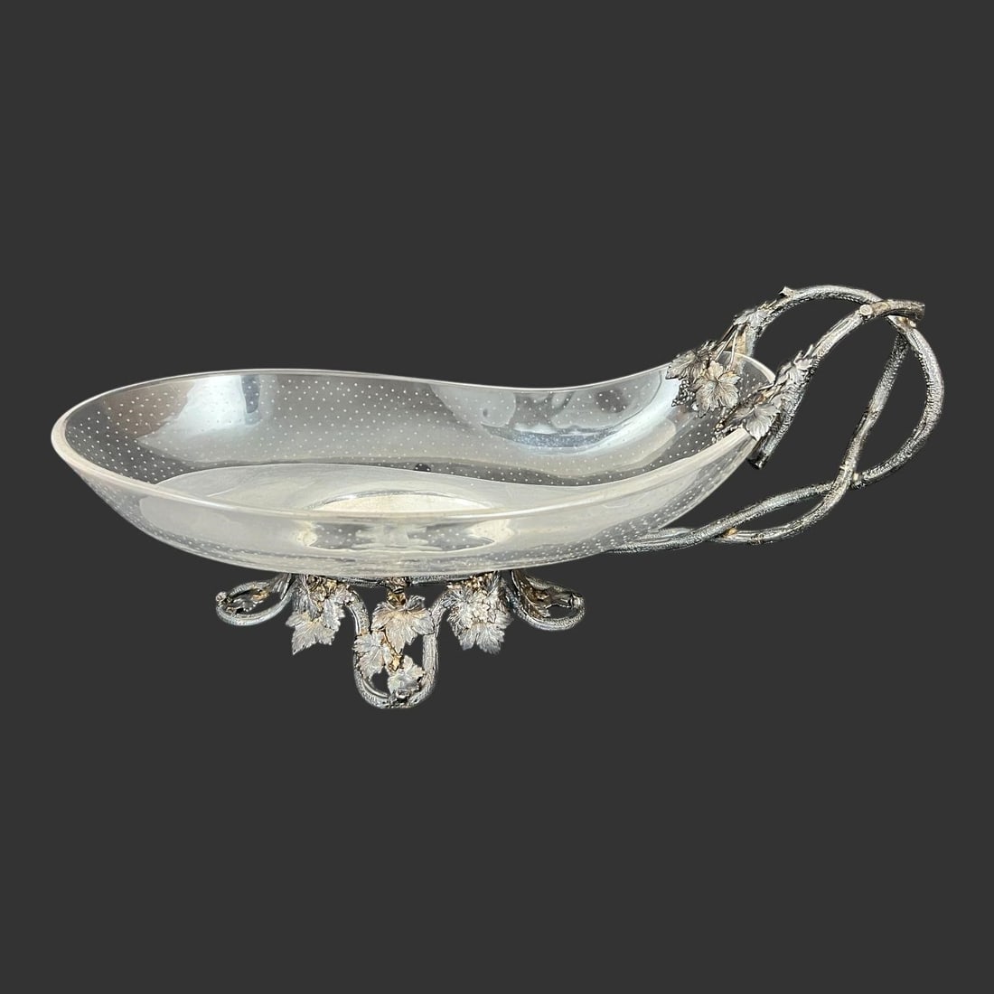 French Sterling Silver Mounted Glass Serving Dish (1 of 9)
