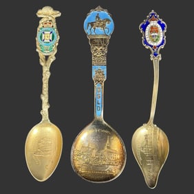 Lot of 3 Sterling Silver Souvenir Spoons