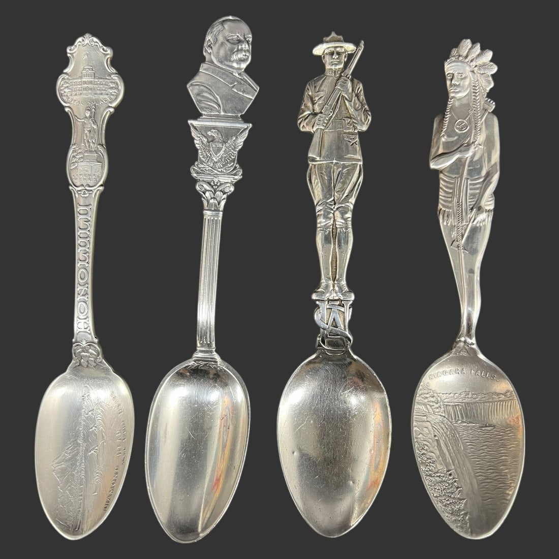 Lot of 4 Sterling Silver Souvenir Spoons (1 of 7)