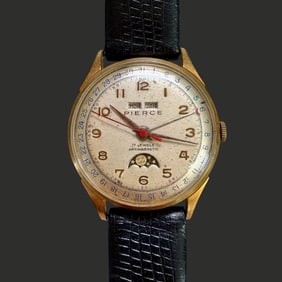Vintage Pierce Triple Date Moonphase Wristwatch