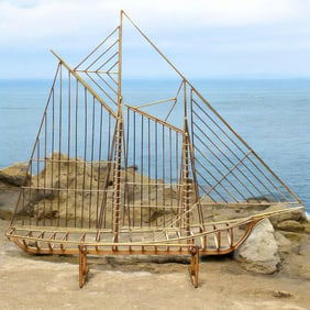 Curits Jare Large Brass Sailboat Sculpture MCM