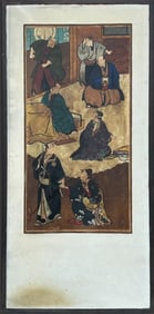 Antique Large Japanese Wisemen Painting