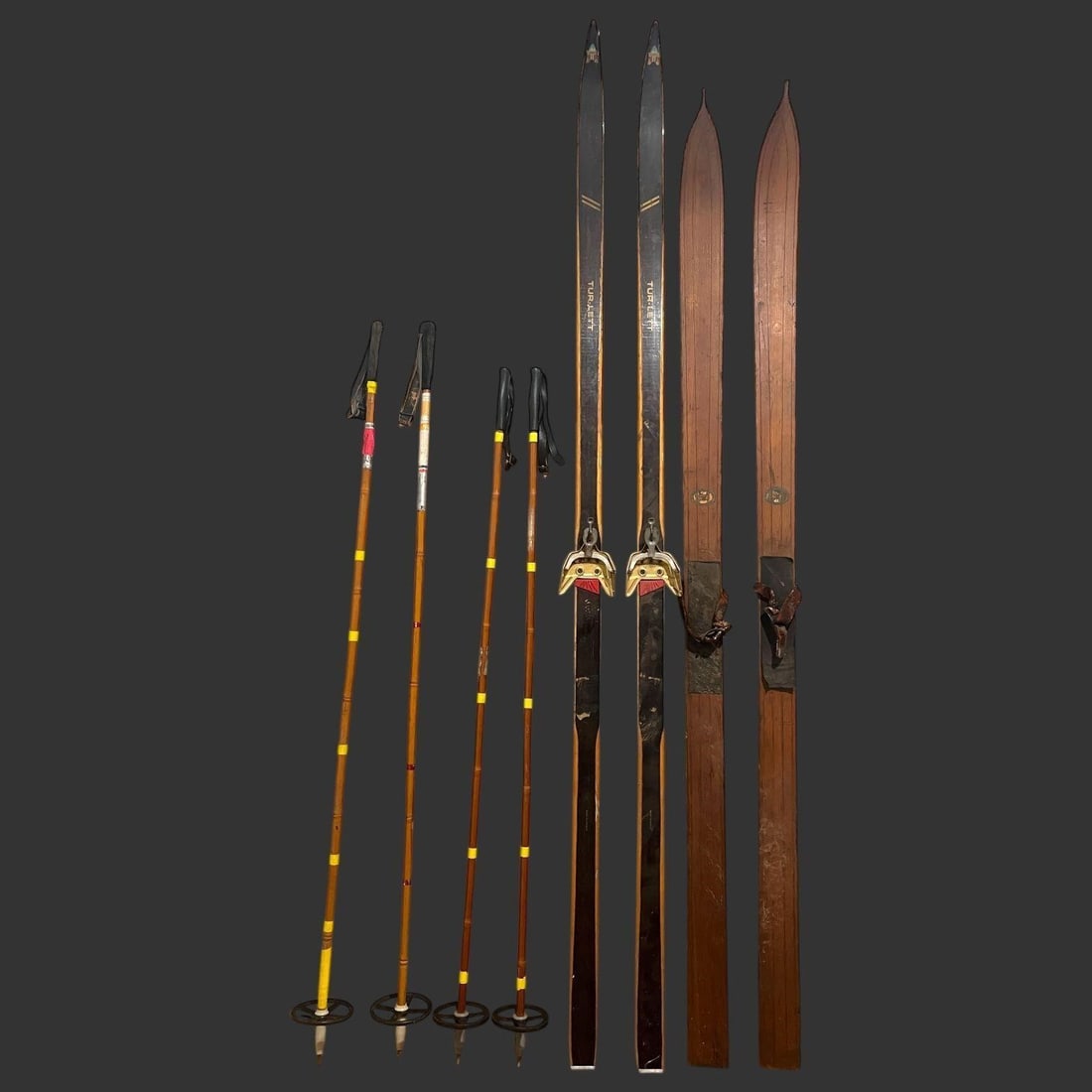 Wooden Cross-Country Skis and Bamboo Ski Poles (1 of 10)