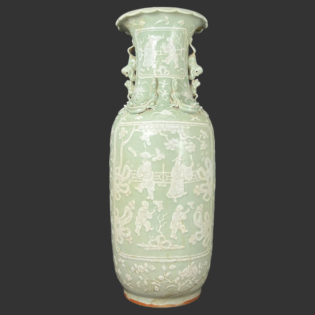 19th Century Chinese Celadon-Ground Slip-Decorated Vase (1 of 14)