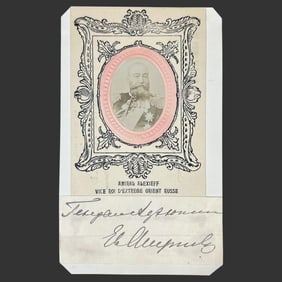 Russian Admiral Alexieff Signed Portrait Card