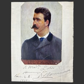 Signed Portrait Card "Leoncavallo" 1910 Paris
