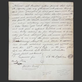 1819 Maryland Slave Manumission Deed Ceilia Gordon