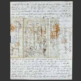 1856 Adelaide Australia Cross-Written Letter