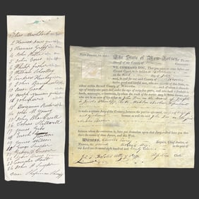 1824 Warren NJ Jury Summons Sheriff Shipman List