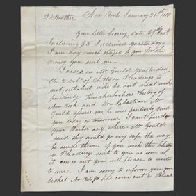 1810 NY Letter on Books & Lottery News
