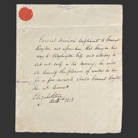 1813 Gen. Harrison Note to Gen. Dayton