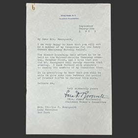 1931 Sara Roosevelt Signed Hyde Park Letter