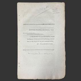 1794 George Washington Message to Congress