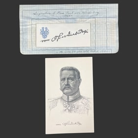 Paul von Hindenburg Signed Card & Postcard