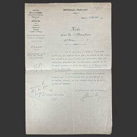 1904 French Army Order Signed Gen. Joffre