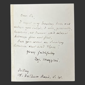 Giuseppe Mazzini Autograph Letter Signed