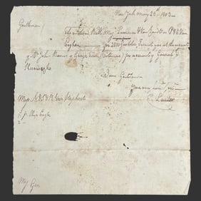 Kosciuszko Financial Letter, New York 1803