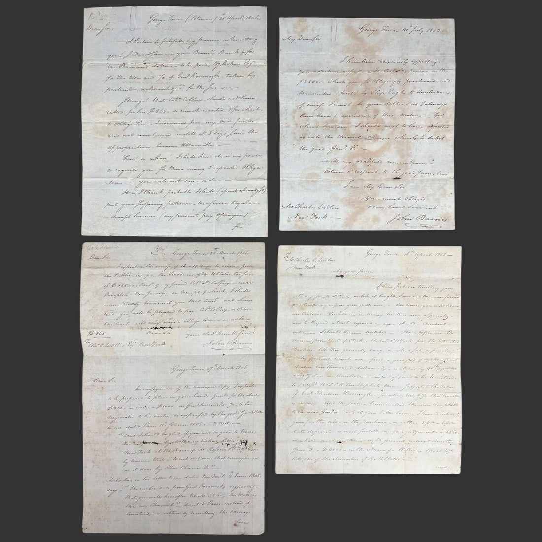 Kosciuszko Finance Letters, John Barnes (1802-06) (1 of 11)