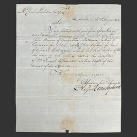 1803 Kosciuszko Finance Letter, Amsterdam