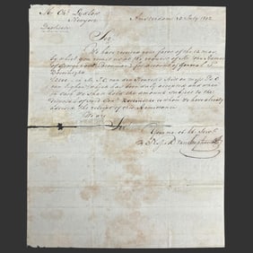 1802 Kosciuszko Finance Letter, Duplicate