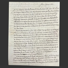 1830 Lafayette Letter Mentioning Kosciuszko