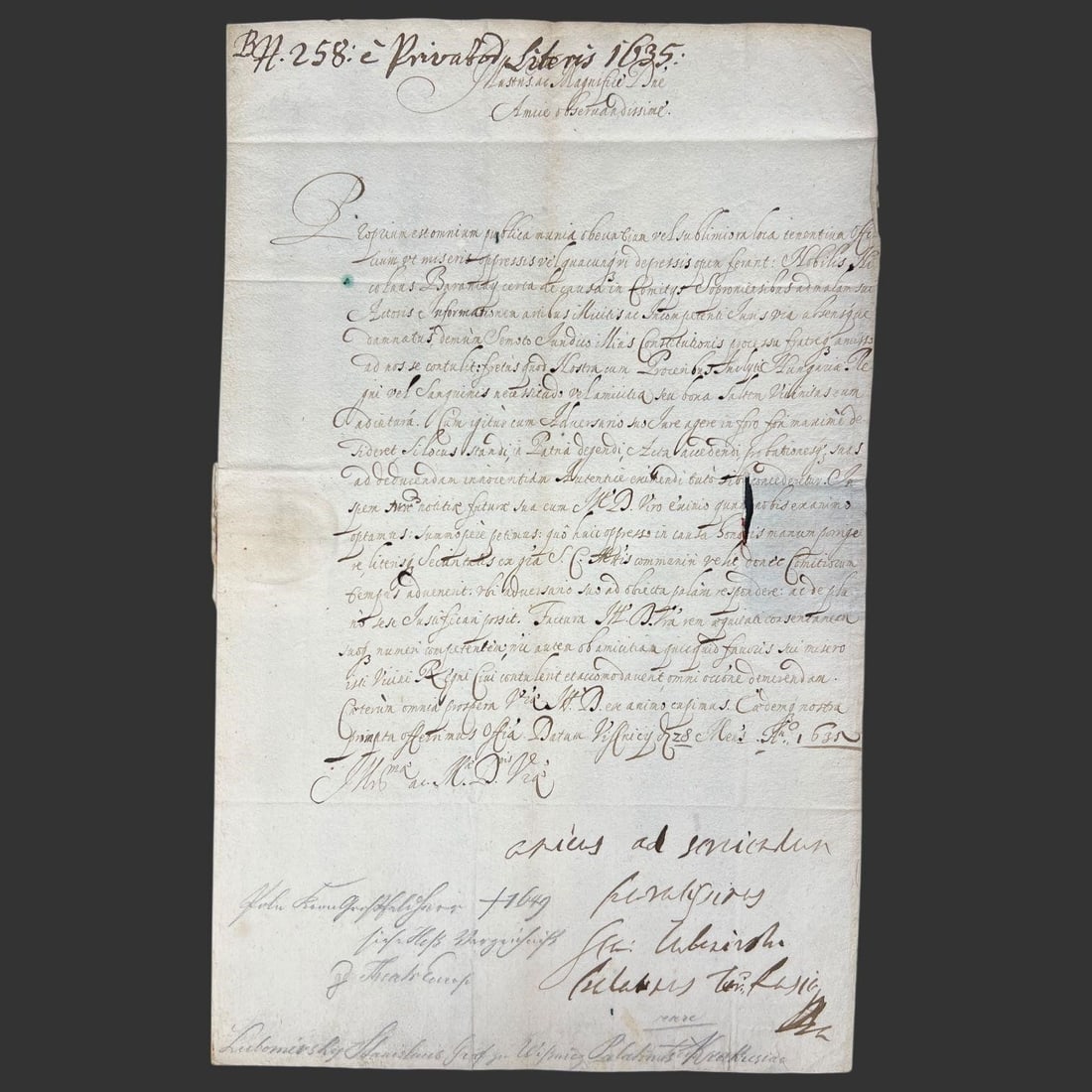 1635 Letter Signed Stanislaw Lubomirski Poland (1 of 5)