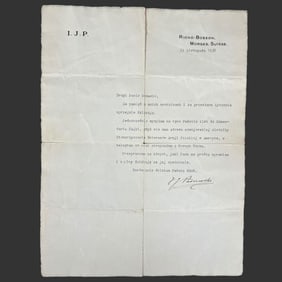 Ignacy Jan Paderewski Signed Letter, 1937