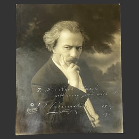 Ignacy Jan Paderewski Signed Portrait Photograph