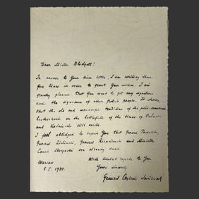 1934 Letter Signed by Gen. Casimir Sosnkowski