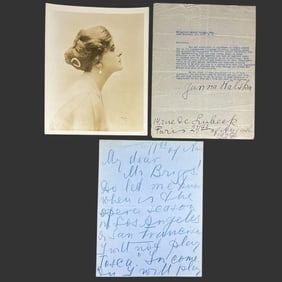 Ganna Walska Photo & Signed 1927 Contract Letter