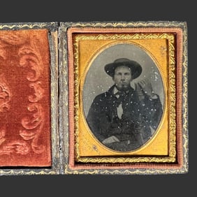 19th Century Daguerreotype of a Young Man with Hat