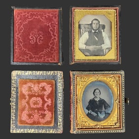 Lot of 2 19th C. Daguerreotypes in Original Cases