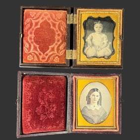 Lot of 2 Mid-19th Century Cased Daguerreotypes