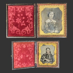 Lot of 2 Mid-19th Century Cased Daguerreotypes
