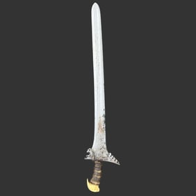 Southeast Asian Dha Sword with Engraved Blade