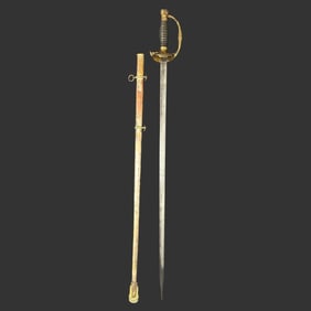 19th-Century Officer's Dress Sword Gilt Brass Hilt