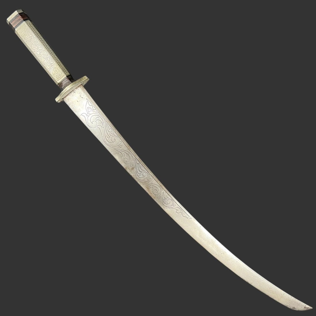 Engraved Curved Sword Ornate Metal Hilt (1 of 6)