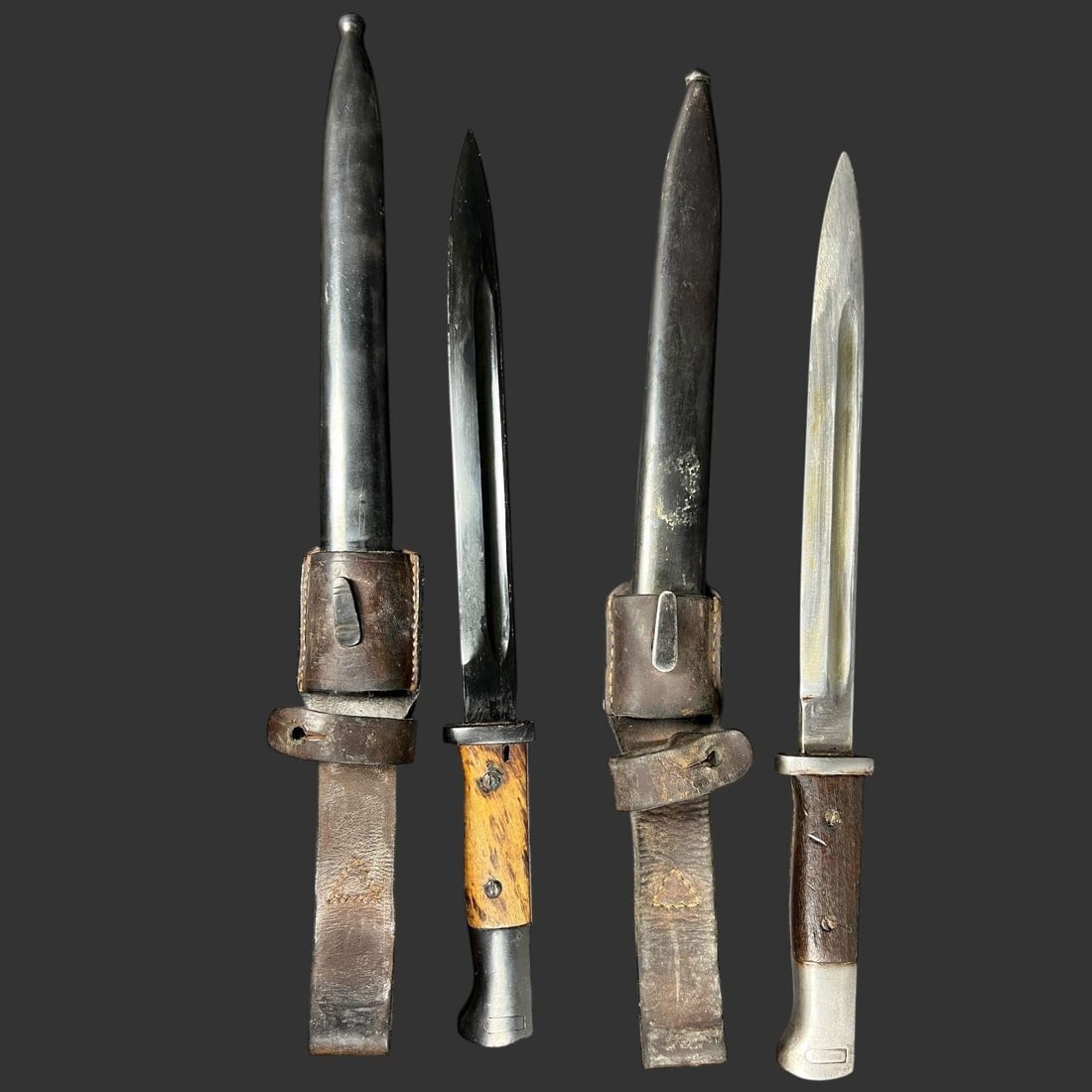 Pair of Bayonets with Scabbards & Leather Frogs (1 of 5)