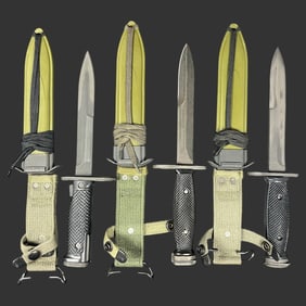 3 U.S. Bayonets M4, M6 & M7 with M8A1 Scabbard