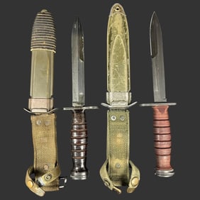 WWII U.S. M4 Camillus Bayonets with Scabbards (2)