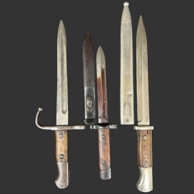 Group of WW1 WW2 Era Antique Military Bayonets (3)